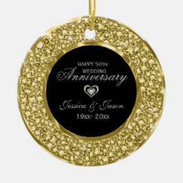 Goud en witte diamanten zilveren hart keramisch ornament