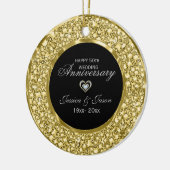 Goud en witte diamanten zilveren hart keramisch ornament (Links)