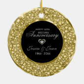 Goud en witte diamanten zilveren hart keramisch ornament (Achterkant)