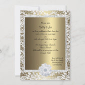 Goud en witte elegant huwelijksuitnodiging kaart (Achterkant)