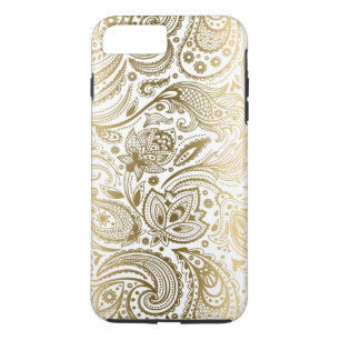 Goud en witte  Floral Paisley Case-Mate iPhone Case