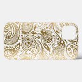 Goud en witte  Floral Paisley Case-Mate iPhone Case (Achterkant (horizontaal))