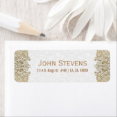 Goud en witte Floral Paisley Lace Etiket (Insitu)