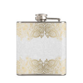 Goud en witte Floral Paisley Lace Heupfles (Achterkant)