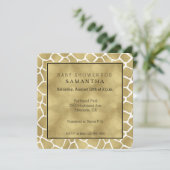 Goud en witte Giraffe Print Baby shower Kaart (Staand voorkant)