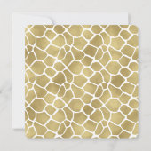 Goud en witte Giraffe Print Baby shower Kaart (Achterkant)