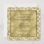 Goud en witte Giraffe Print Baby shower Kaart (Voorkant)