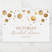 Goud en Witte Glitter Bruiloftsborrel Sparkling Wijnetiket (Enkel label)