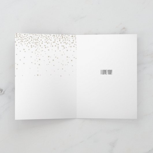 Goud en witte glitters kaart (Binnen)