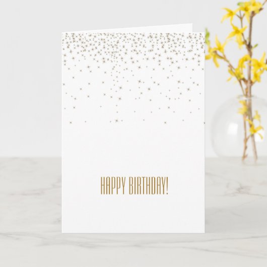 Goud en witte glitters kaart (Gele Bloem)