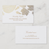Goud en witte herfstbladeren elegant visitekaartje (Voorkant / Achterkant)
