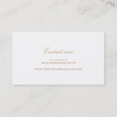 Goud en witte herfstbladeren elegant visitekaartje (Achterkant)