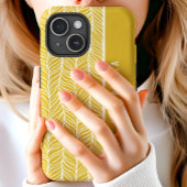 Goud En Witte Heringgraat Gepersonaliseerde Naam Case-Mate iPhone Case
