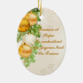 Goud en witte kerstballen keramisch ornament (Achterkant)
