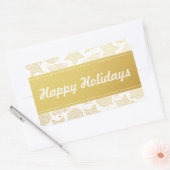 Goud en witte kerstfeestjes rechthoekige sticker (Envelop)