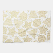 Goud en witte kerstkeukenhanddoeken theedoek (Horizontaal)
