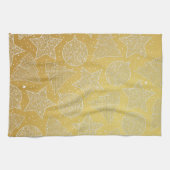 Goud en witte kerstkeukenhanddoeken theedoek (Horizontaal)
