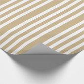 Goud en witte kerstsnoepriemen cadeaupapier (Hoek)