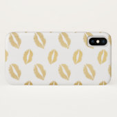 Goud en witte Kissable Lips Case-Mate iPhone Case (Achterkant (horizontaal))