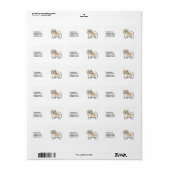 Goud En Witte Lhasa Apso Mooie Hond & Aangepaste T Etiket (Full Sheet)