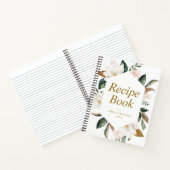 goud en witte magnolia floral Recipe Book Notitieboek (Binnen)