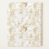 Goud en witte marmer met zwarte Monogram Luxe Planner (Achterkant)