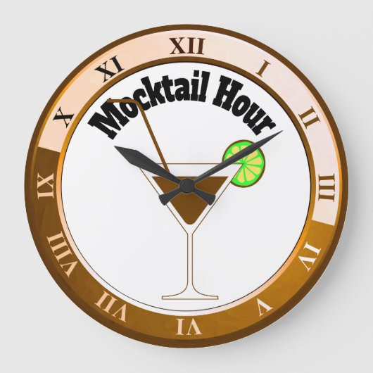 Goud en witte Mocktail-urk Grote Klok (Voorkant)