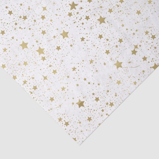 Goud en witte mousserende sterren tissuepapier (Detail)