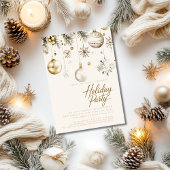 Goud en witte Ornamenten Baubles Kerstfeest Kaart