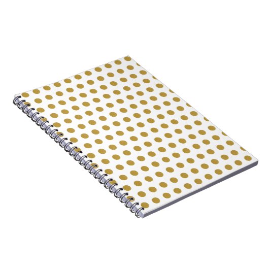 Goud en witte poka-stippen notitieboek (Rechterzijde)