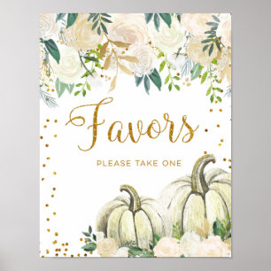 Goud en Witte Pompoen Feest Artikelen Bord Poster