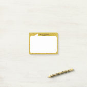 Goud en witte praatbubble Aangepaste Naam Post-it® Notes (Op bureau)