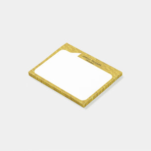 Goud en witte praatbubble Aangepaste Naam Post-it® Notes