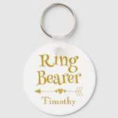 Goud en witte ringdrager sleutelhanger (Voorkant)