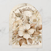 Goud en witte rozen boog Lijst Vrijgezellenfeest Kaart (Voorkant / Achterkant)