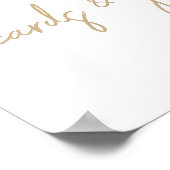 Goud en Witte Script Kaarten en Cadeaus Bord Poster (Hoek)