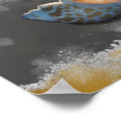 Goud en Witte Seashell Tropische Printable Art Poster (Hoek)