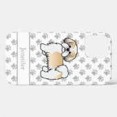 Goud En Witte Shih Tzu Cartoon Hond & Naam Case-Mate iPhone Case (Achterkant (horizontaal))