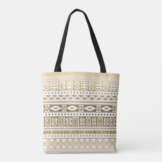 Goud en witte stam tote bag (Achterkant)