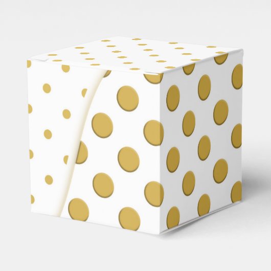 Goud en Witte Stippen Moderne Kunst Bedankdoosjes (Voorkant Zijde)