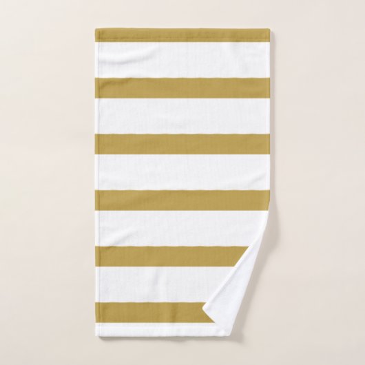 Goud en witte strepen bad handdoek (Handdoek)