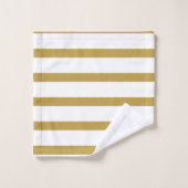 Goud en witte strepen bad handdoek (Wasdoekje)