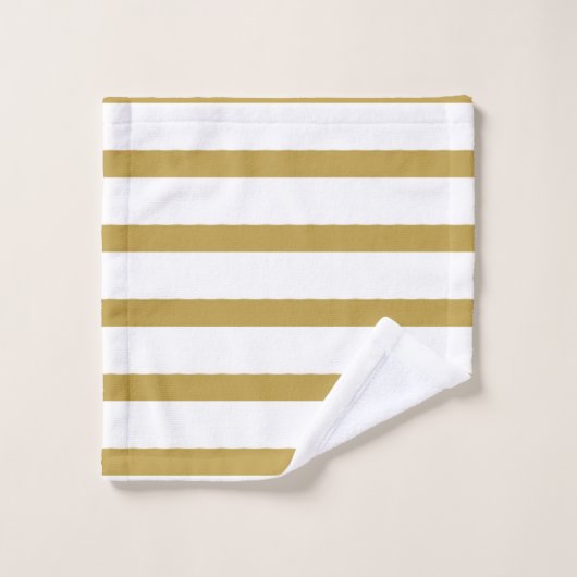 Goud en witte strepen bad handdoek (Wasdoekje)