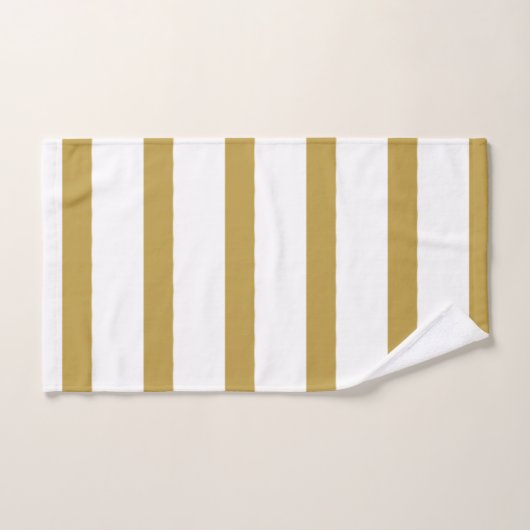 Goud en witte strepen bad handdoek (Handdoek)
