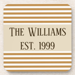 Goud en witte strepen bier onderzetter