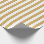 Goud en witte strepen cadeaupapier (Hoek)