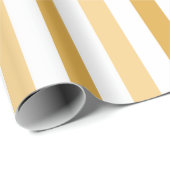 Goud en witte strepen Gelukkig Nieuwjaar Cadeaupapier (Rol Hoek)