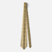 Goud en witte strepen, mooi uitzien stropdas (Voorkant)