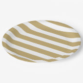 Goud en witte strepen papieren bordje (Gekanteld)