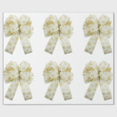 Goud en witte strikken inpakpapier (Vlak)